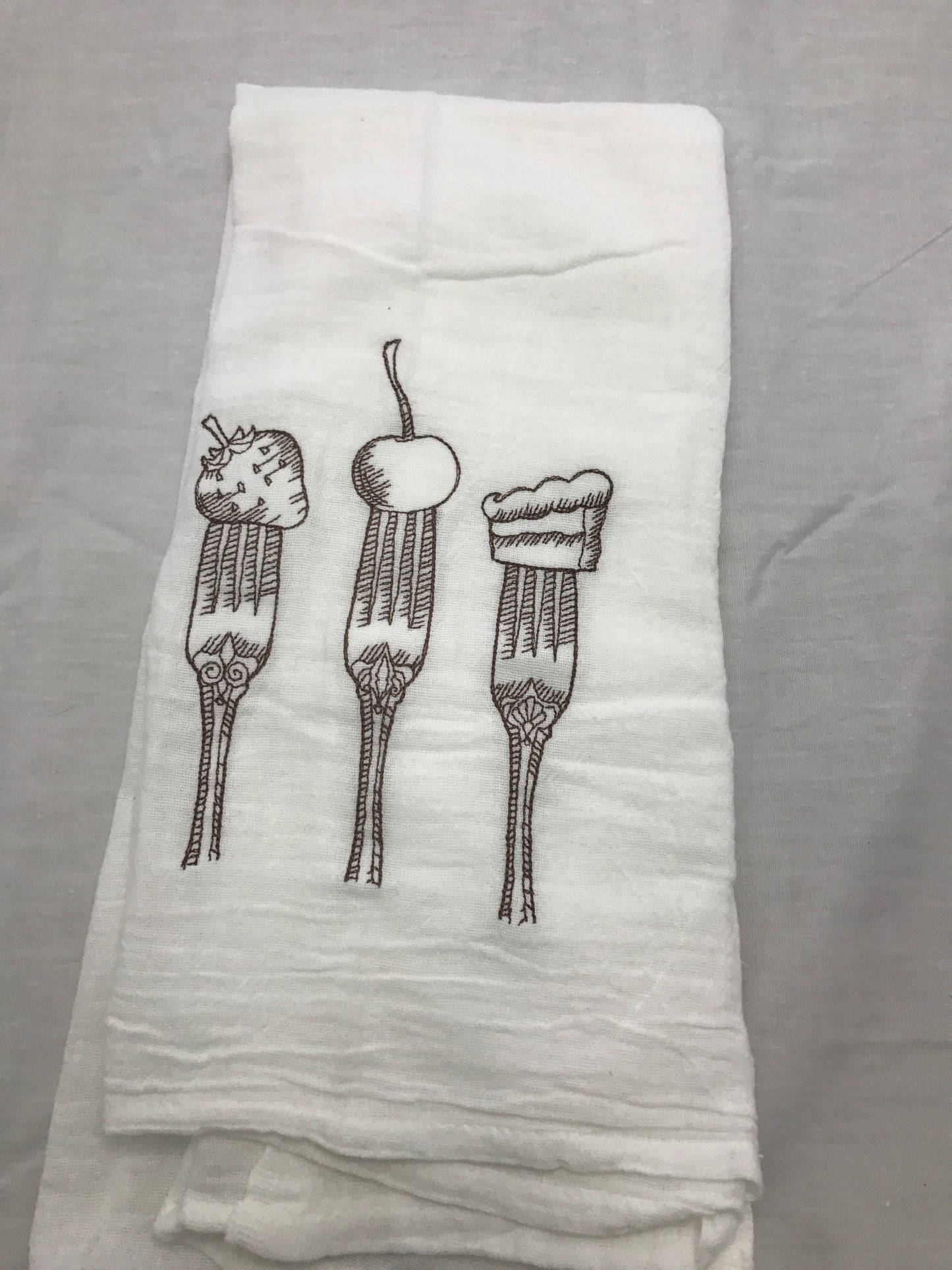 Fork dessert tea towel