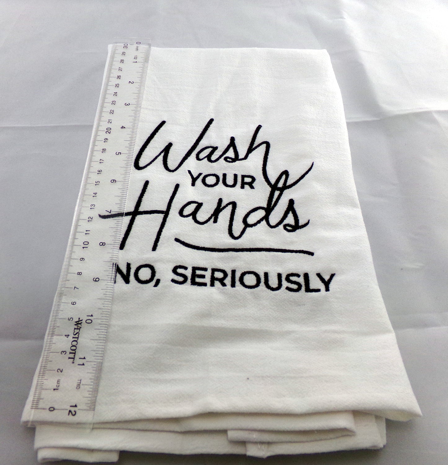 Wash Your Hands Embroidered Kitchen Tea Towel