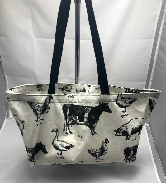 Farm animal reusable shopping bag